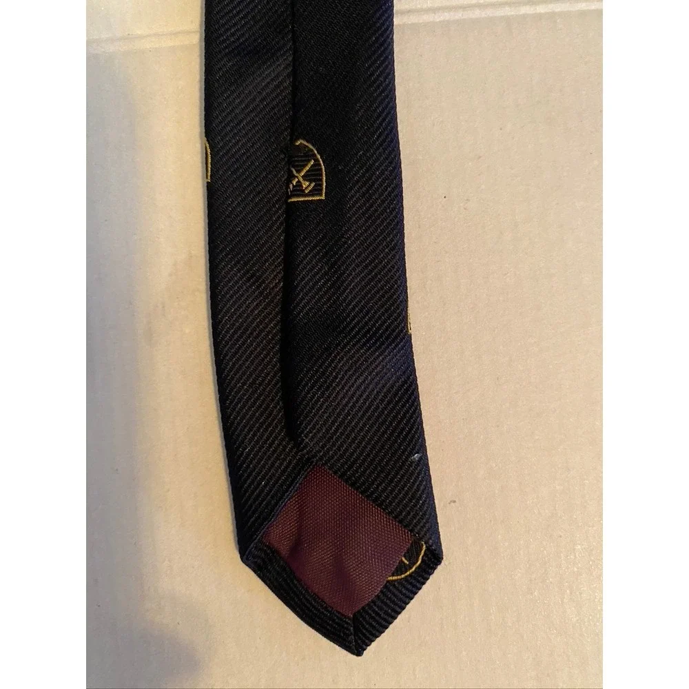 Emory University Stratton-Crooke Navy Blue Silk Crest Necktie Men Collegiate Tie